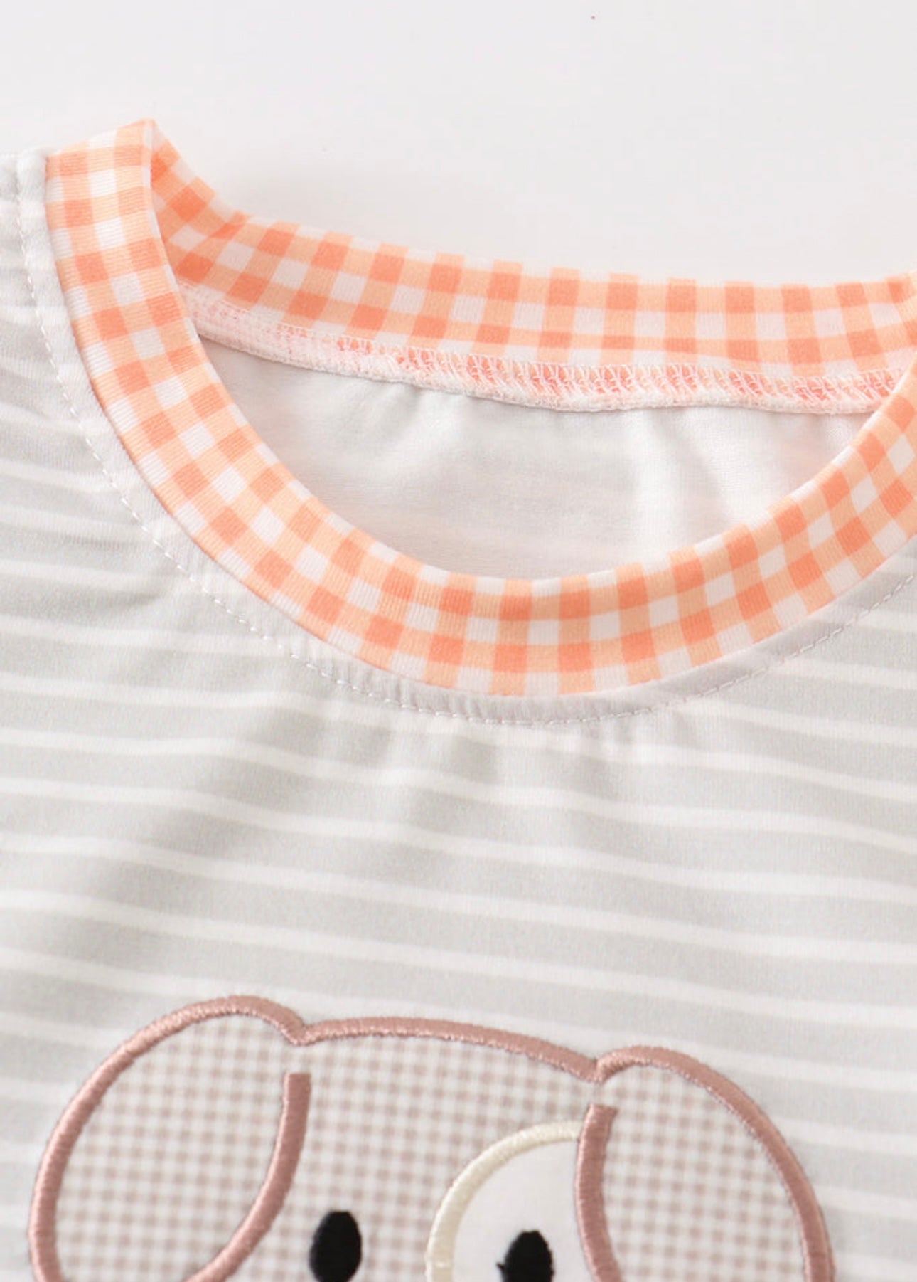 Gray Stripe Pumpkin Applique Shirt