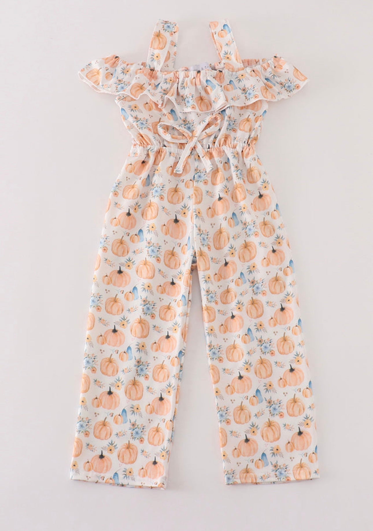 Orange Pumpkin Print Jumpsuit