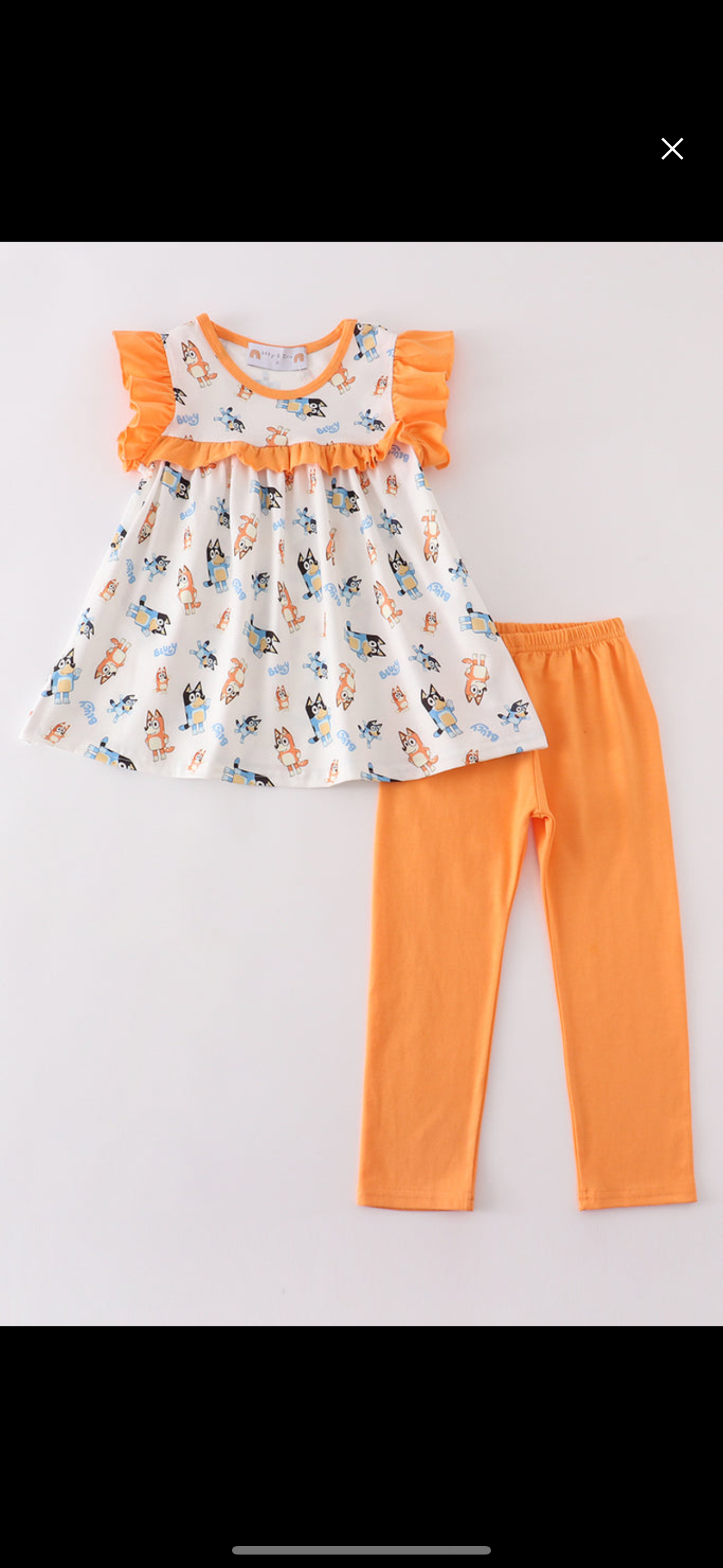 Orange Bluey Ruffle Pant Set