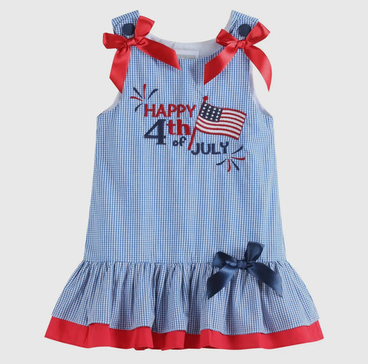 4th of July Blue Gingham Dress
