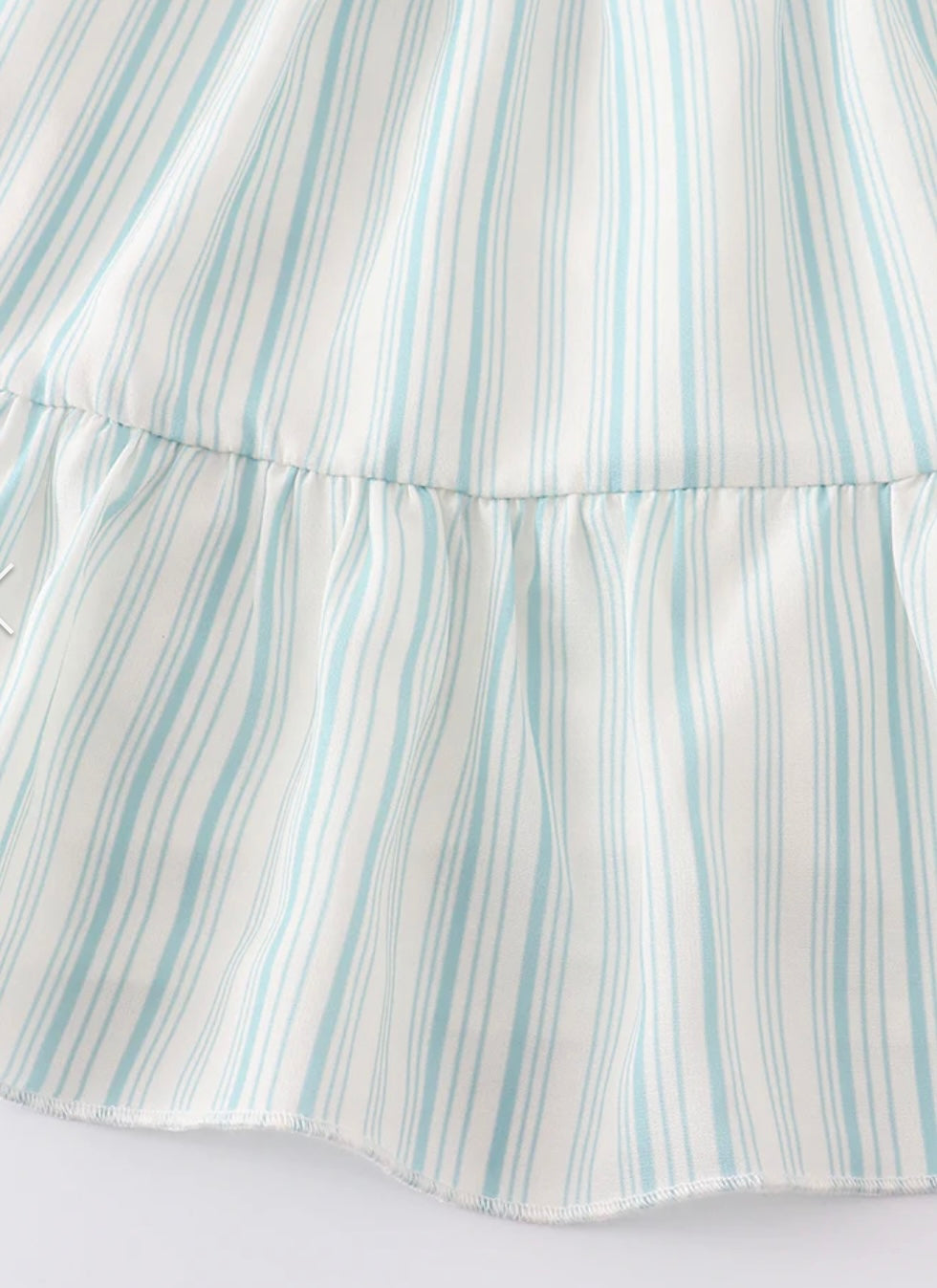 Green Stripe Ruffle Tiered Dress