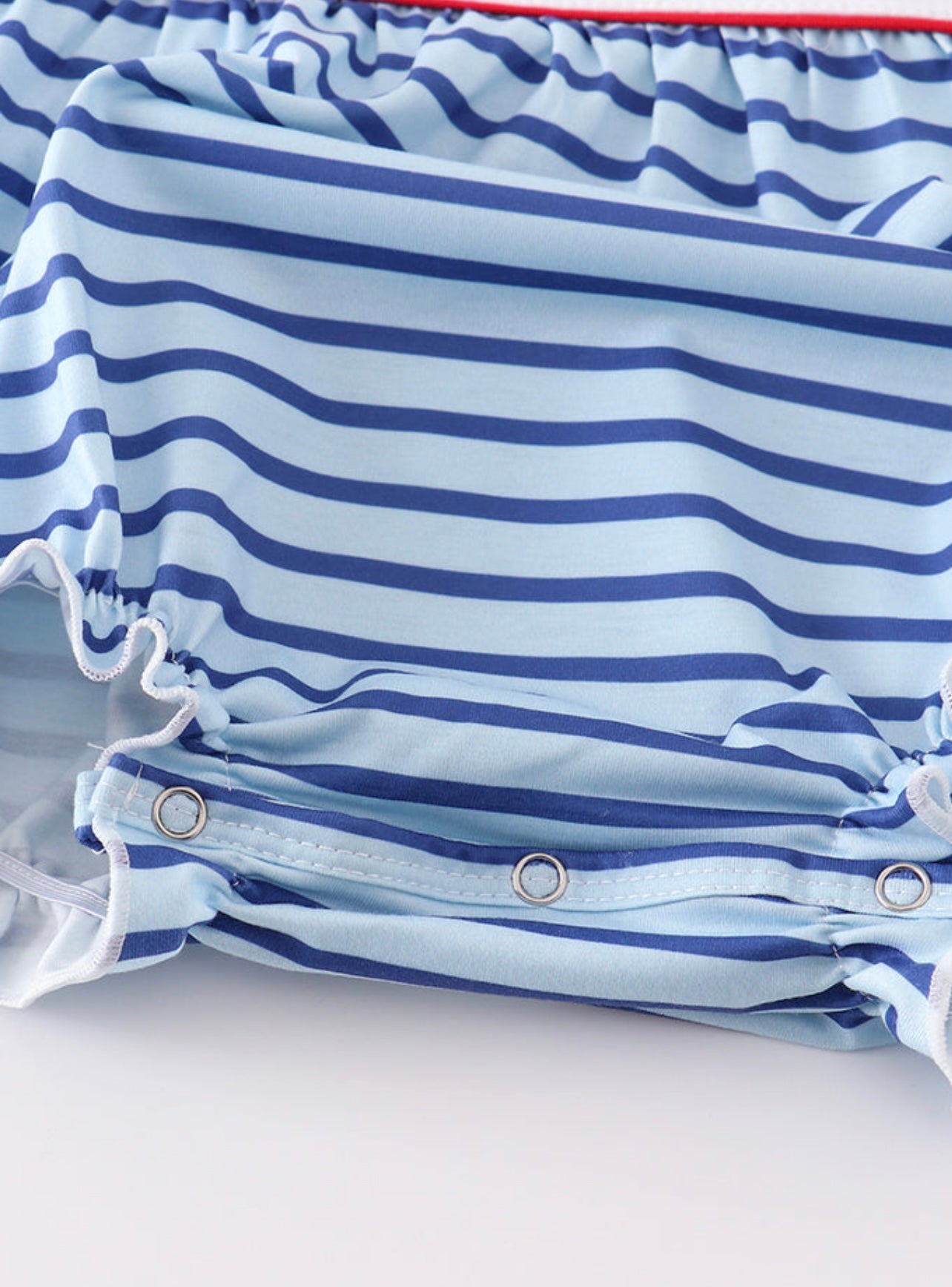 Blue Striped Embroidery Bubble