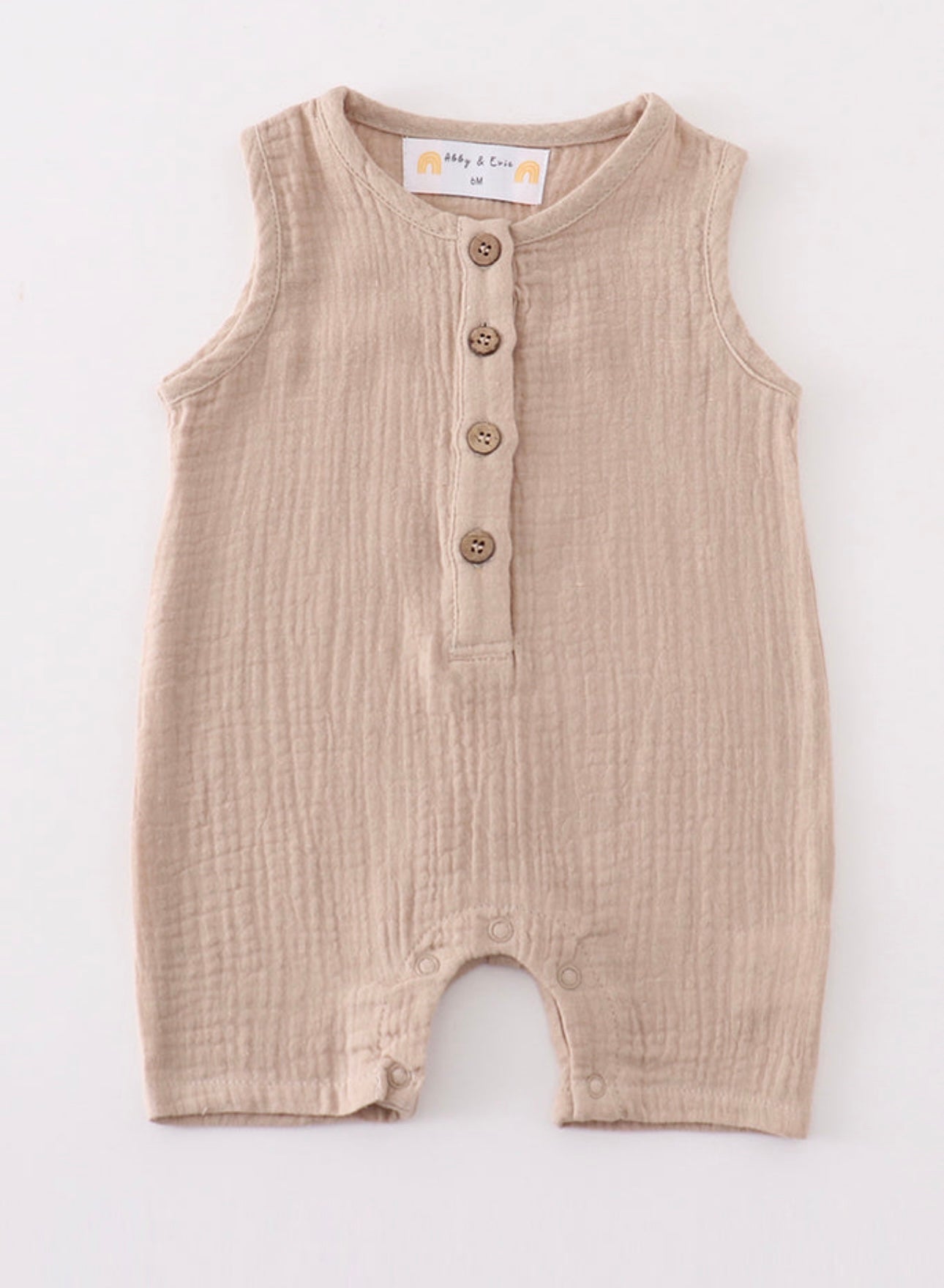 Beige Muslin Romper