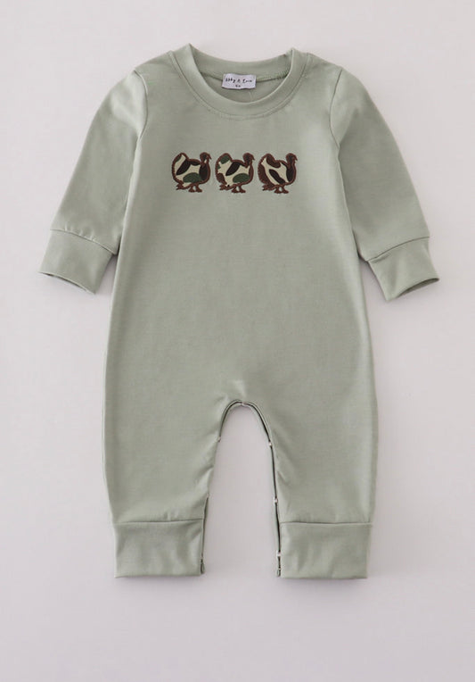 Sage Camouflage Turkey Romper