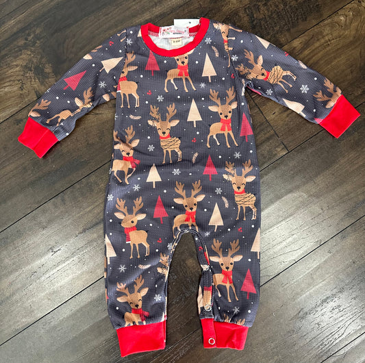 Navy Deer Romper