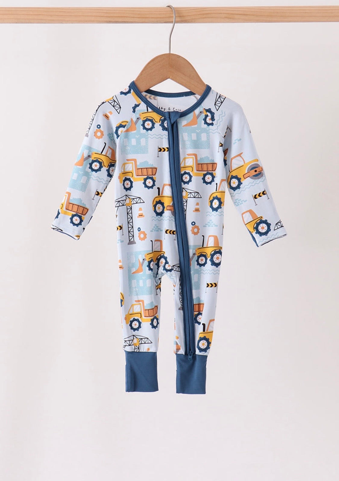 Little Construction Crew Bamboo Zip Romper 🚜💙🚧