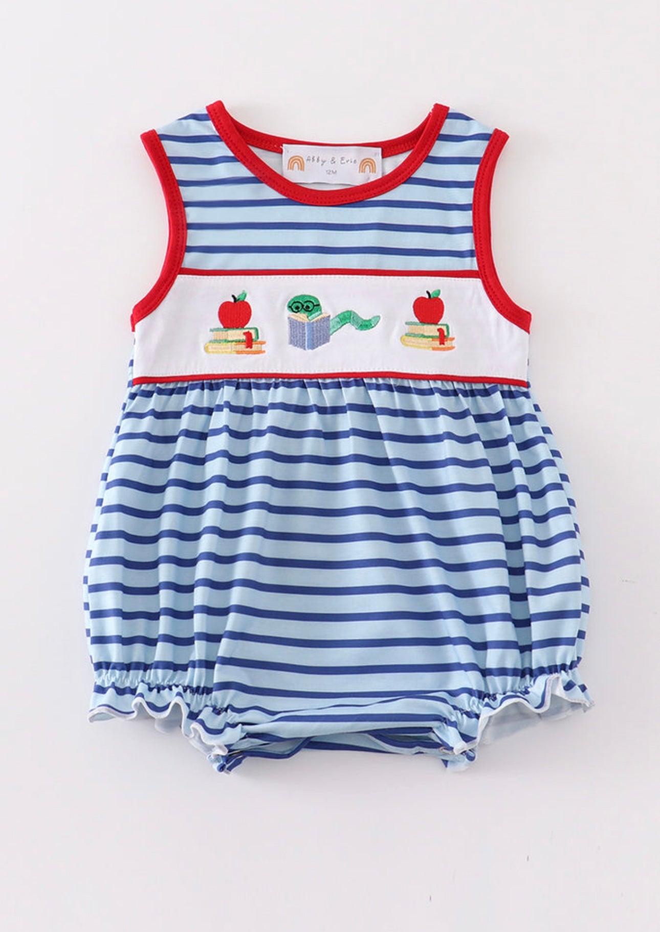 Blue Striped Embroidery Bubble