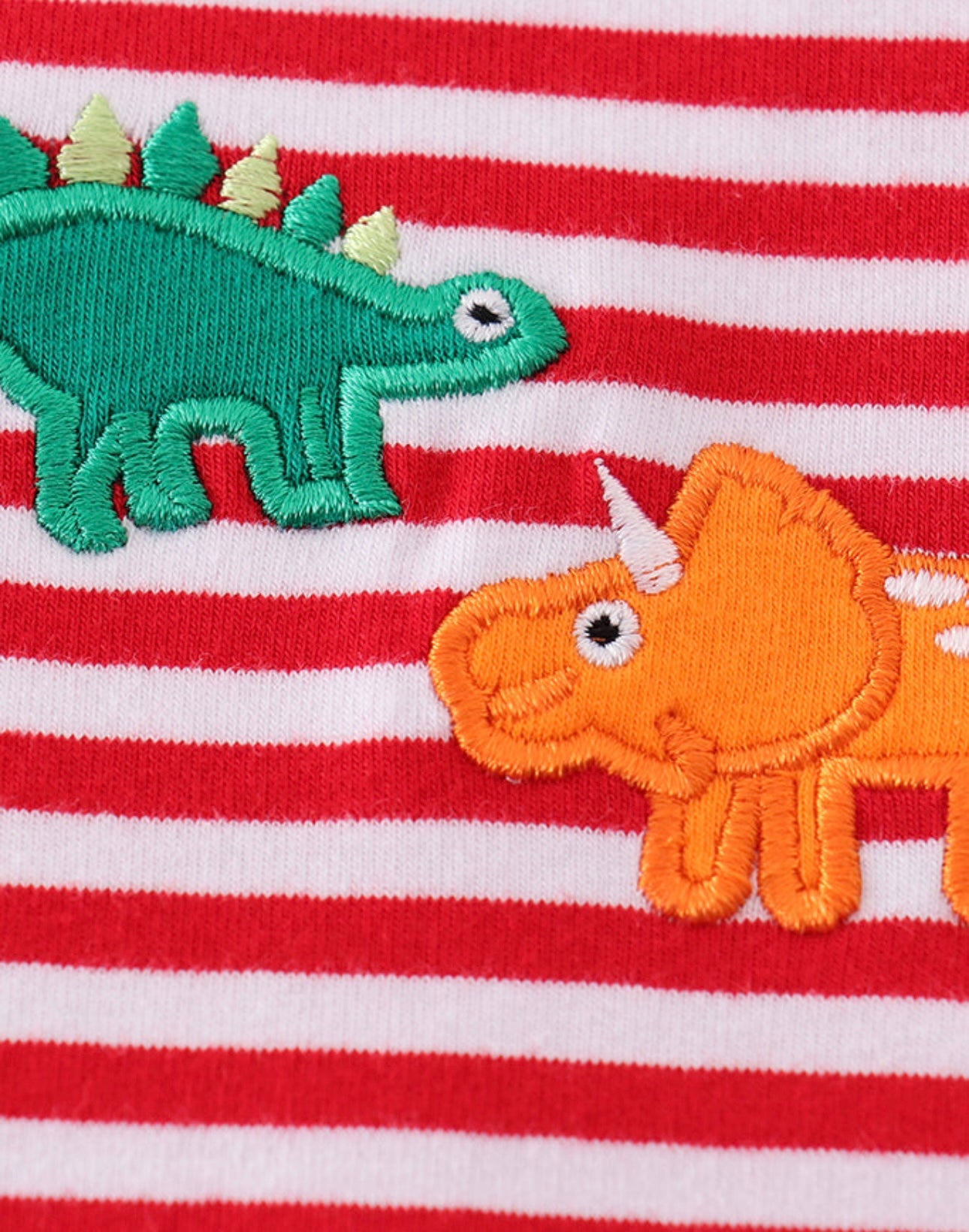 Red Stripe Dino Romper