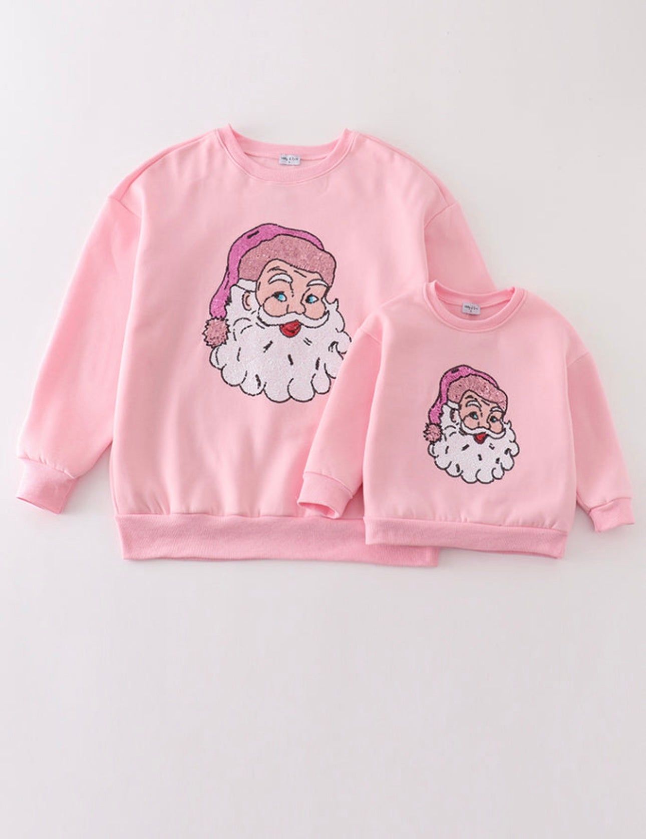 Pink Sequin Santa Mommy & Me Sweatshirt