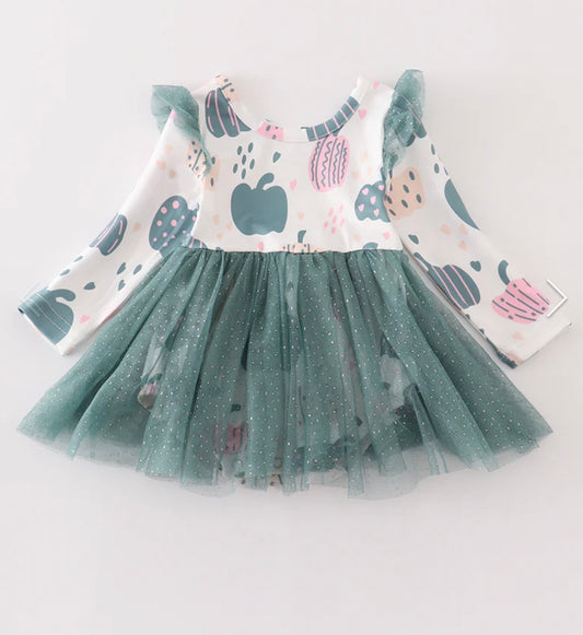 Green Pumpkin Tutu Romper