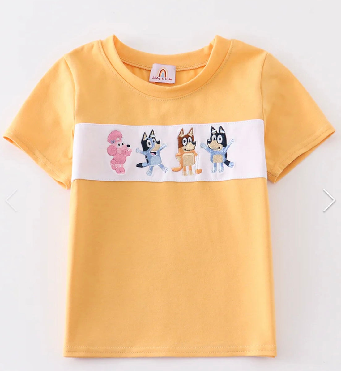 Yellow Bluey & Friends top