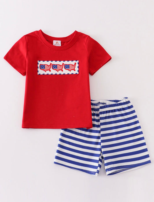 Patriotic Flag applique Striped Set