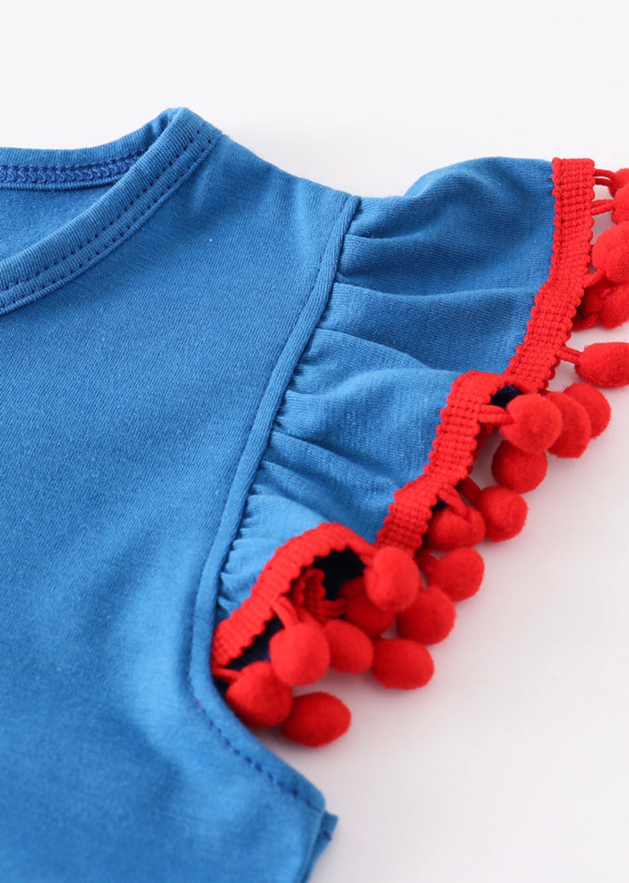 Blue Apple Applique Dress