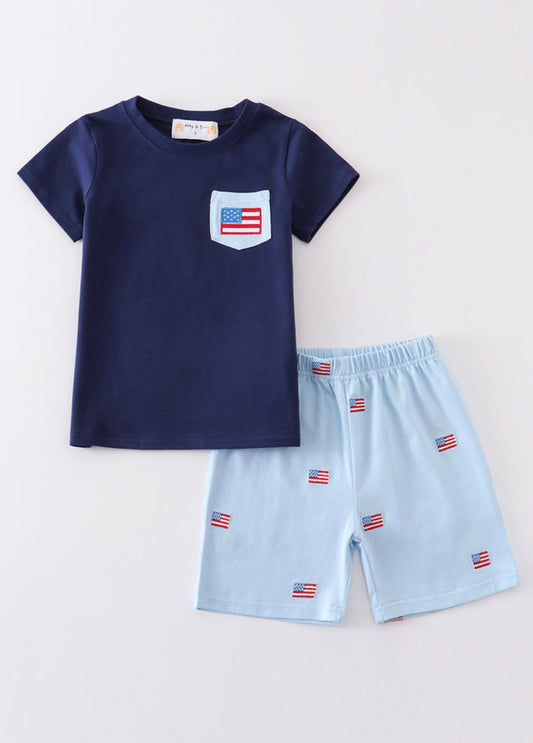 Navy Patriotic Flag Set