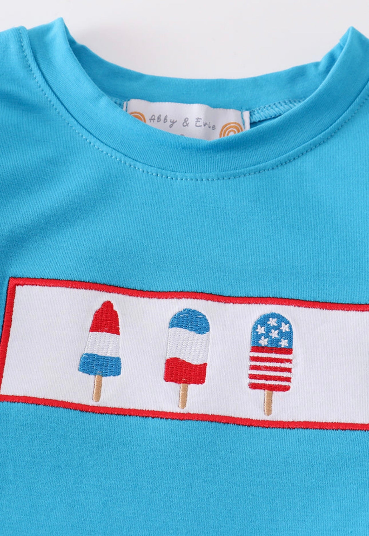 Patriotic Popsicle Embroidery Boy Set