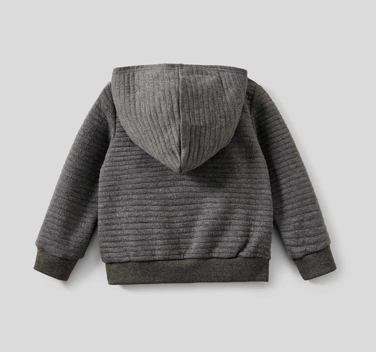 Gray Solid Color Hoodie