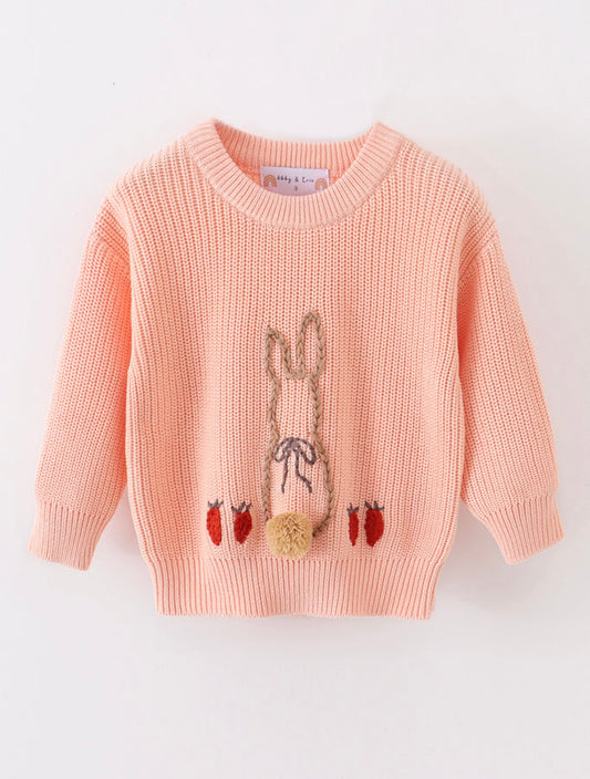 Hand Embroidered Bunny Sweater