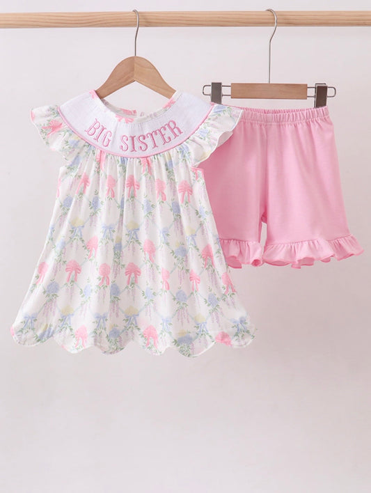 Floral Smocked Big Sister Set