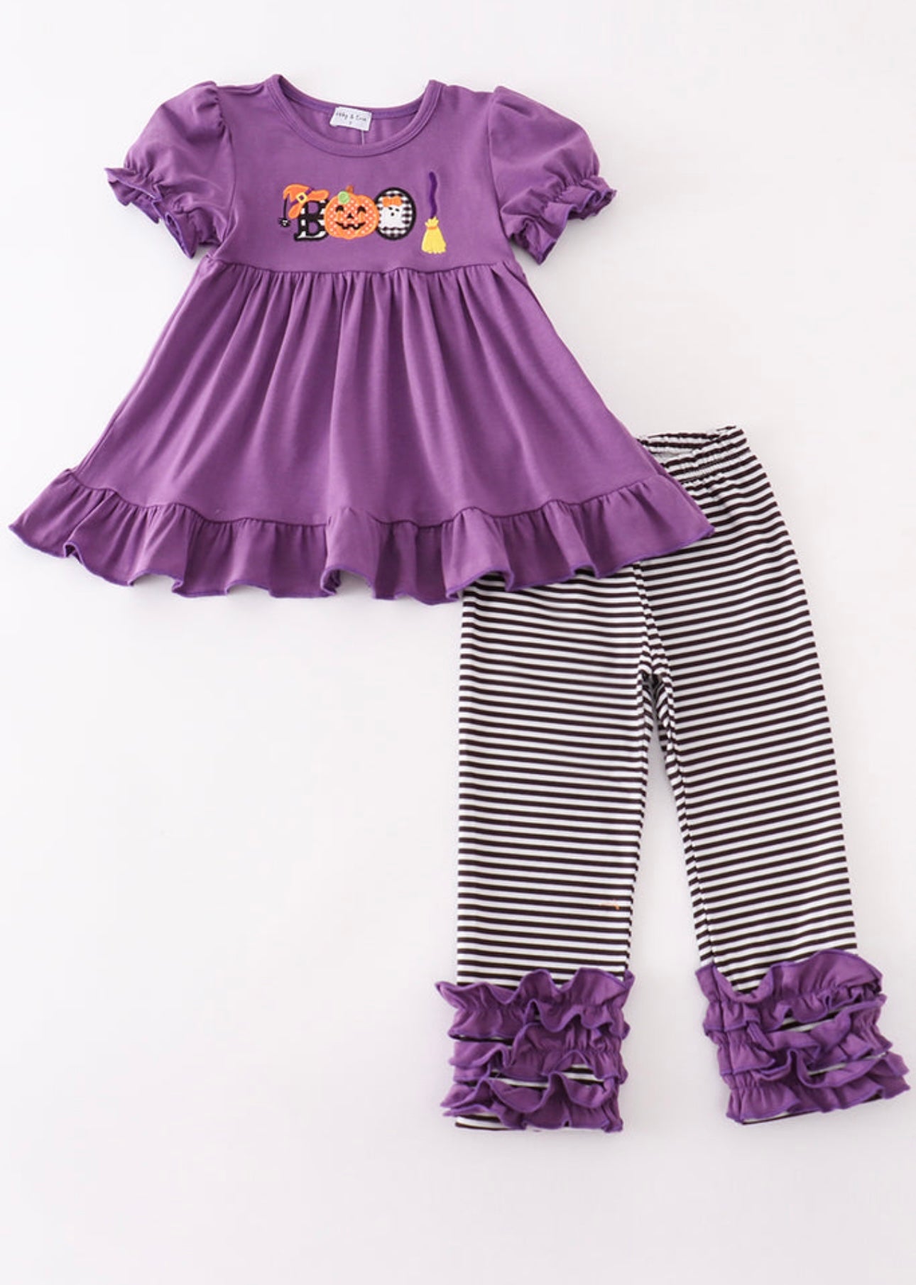 Purple Boo Pumpkin Applique Set