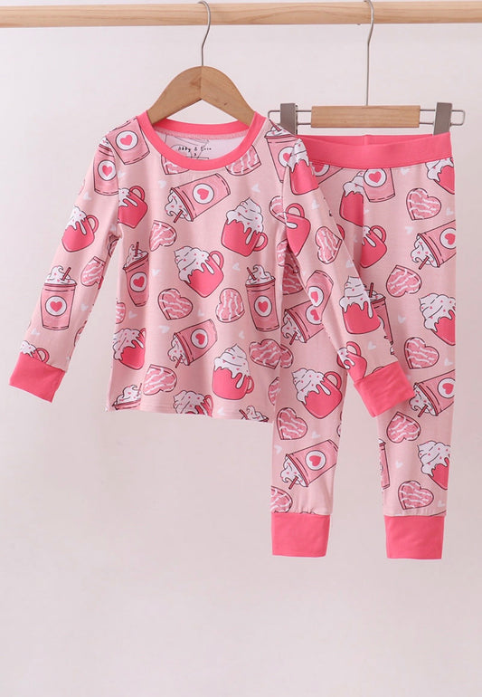 Pink Heart Bamboo Pajamas