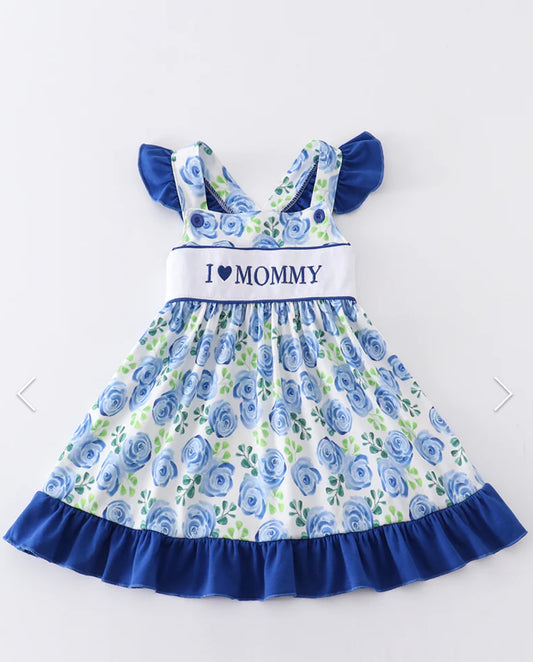 Blue Rose I LOVE MOMMY Dress
