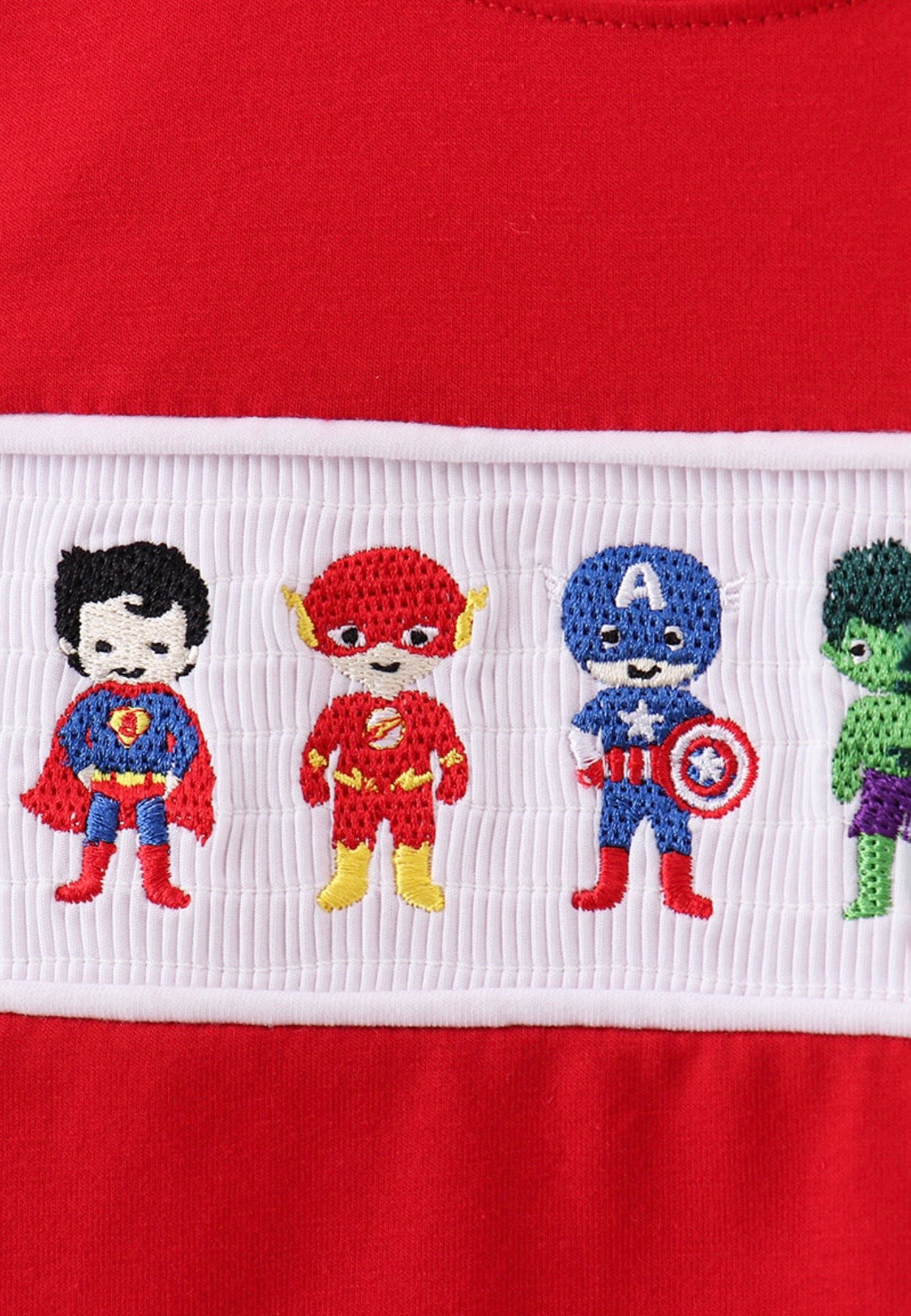 Red Marvel Embroidery Top