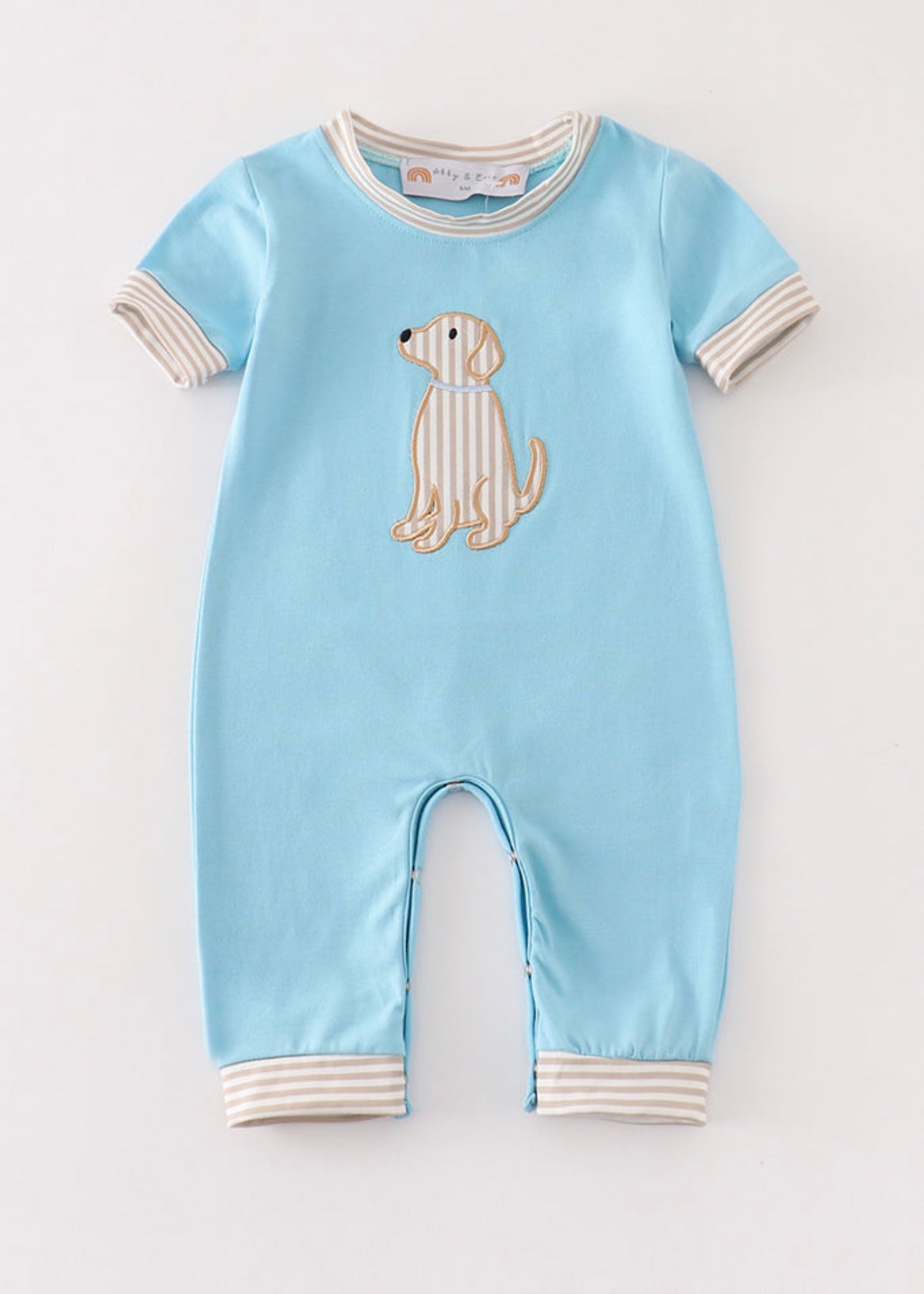 Blue Puppy Applique Romper