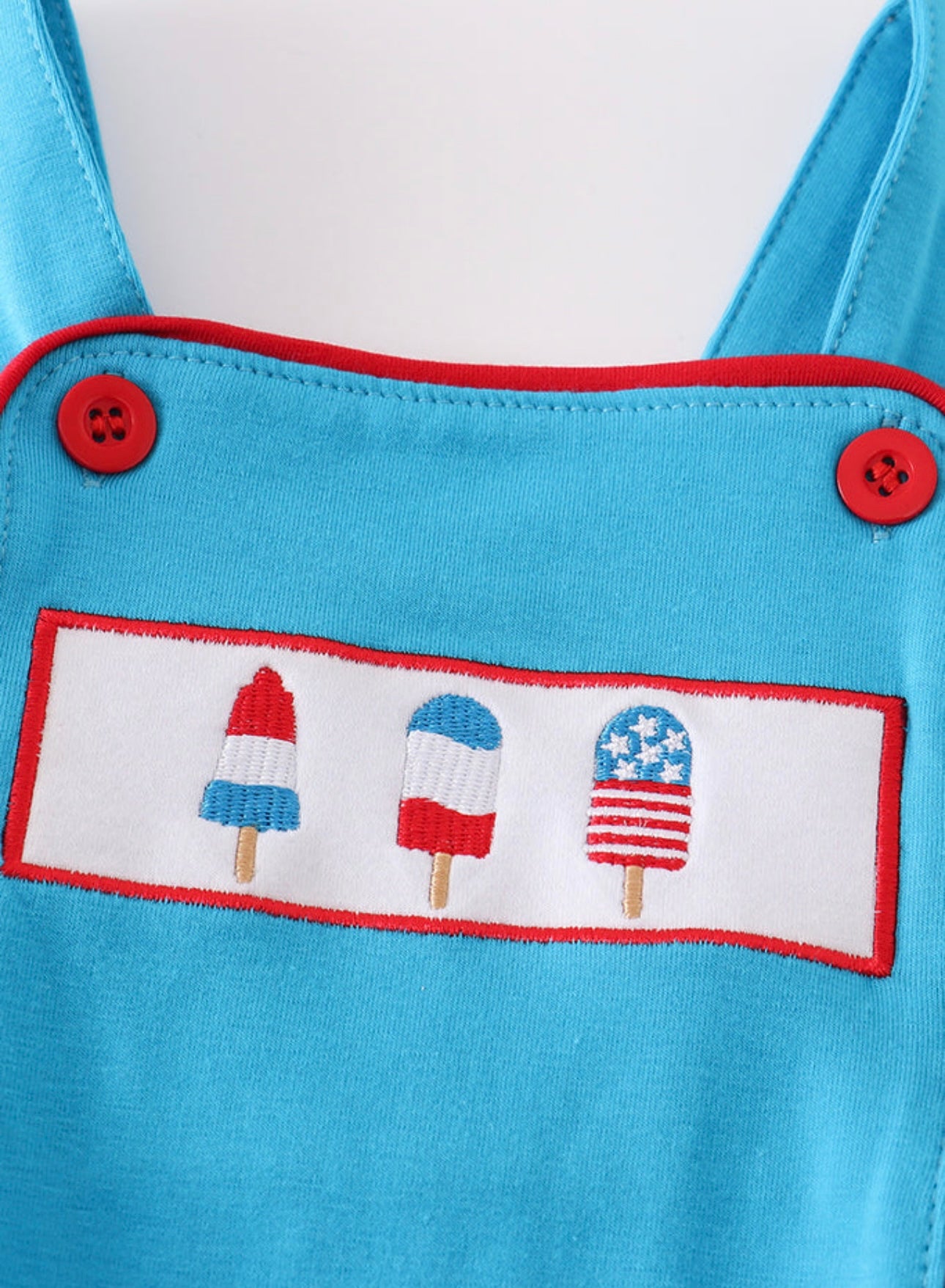 Patriotic Popsicle Embroidery Boy Bubble