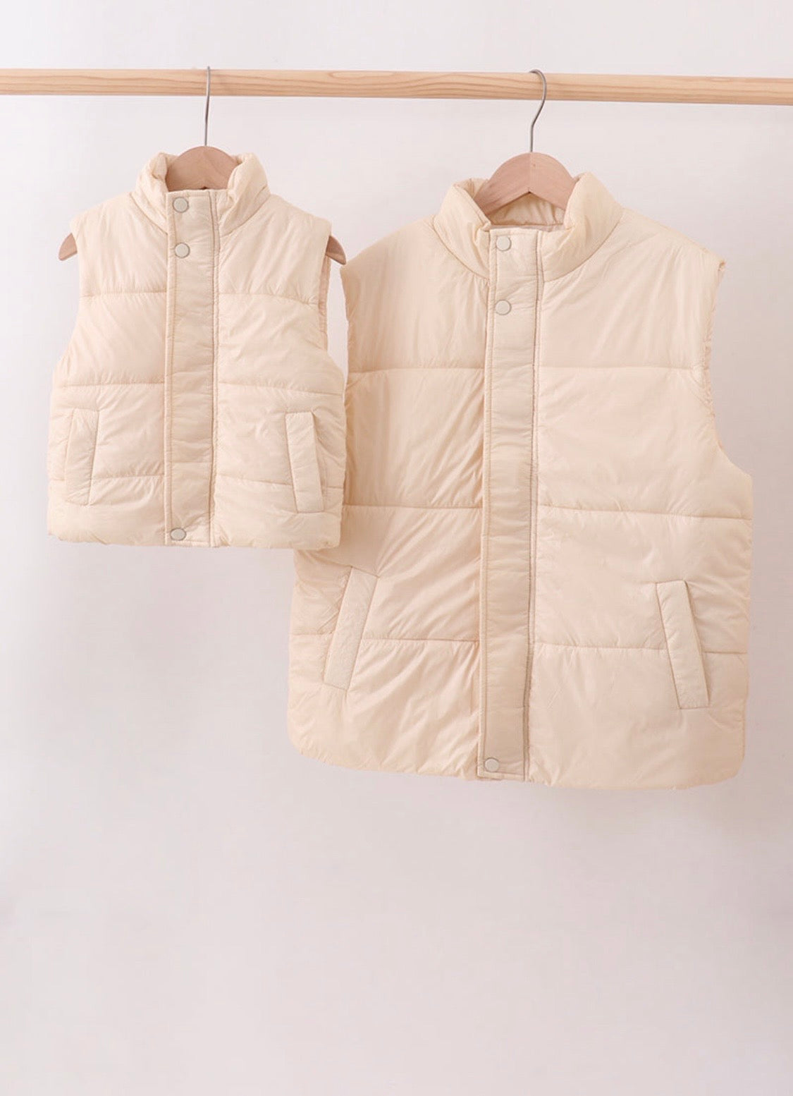 Cream Mommy & Me Puffer Vest