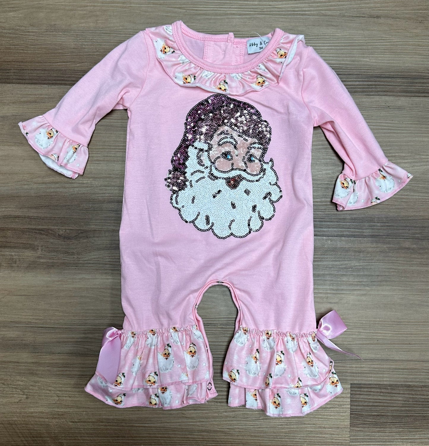 Pink Sequin Santa Romper