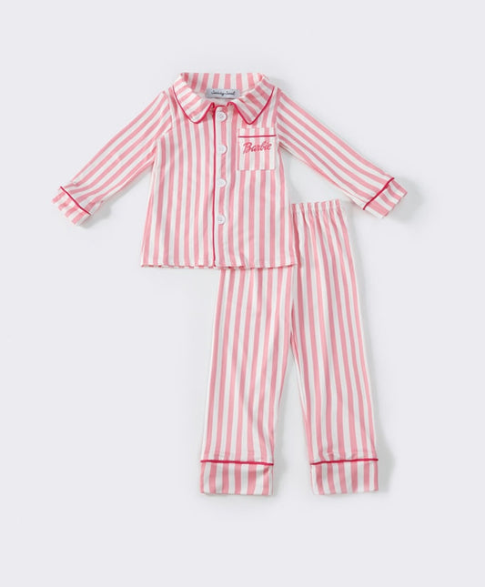 Pink Striped Barbie Pajamas Set