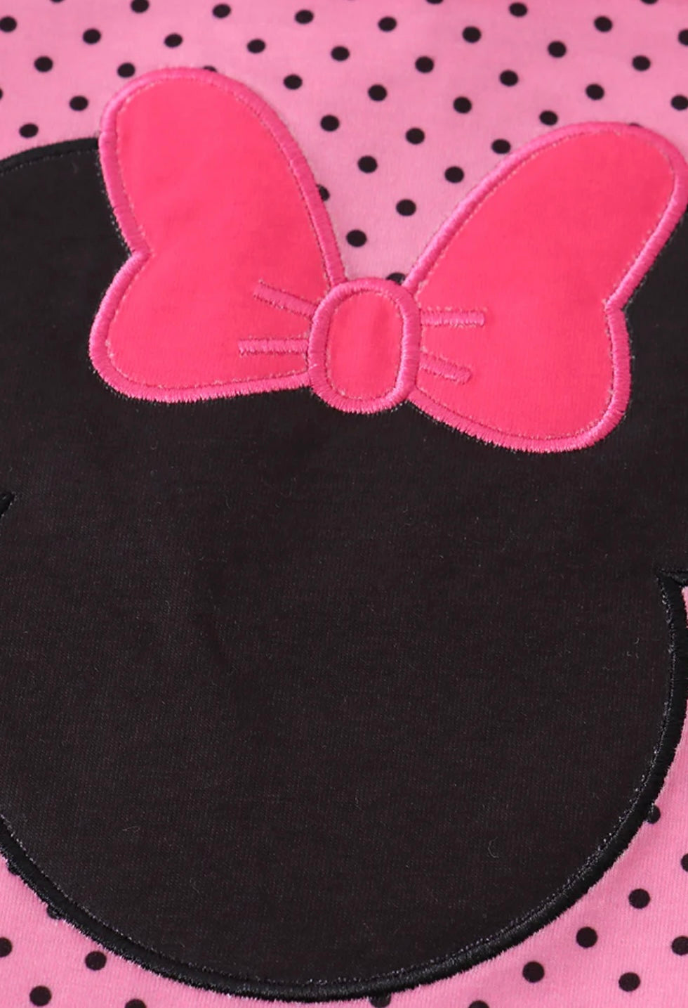 Pink Polka Dot Minnie Applique Set