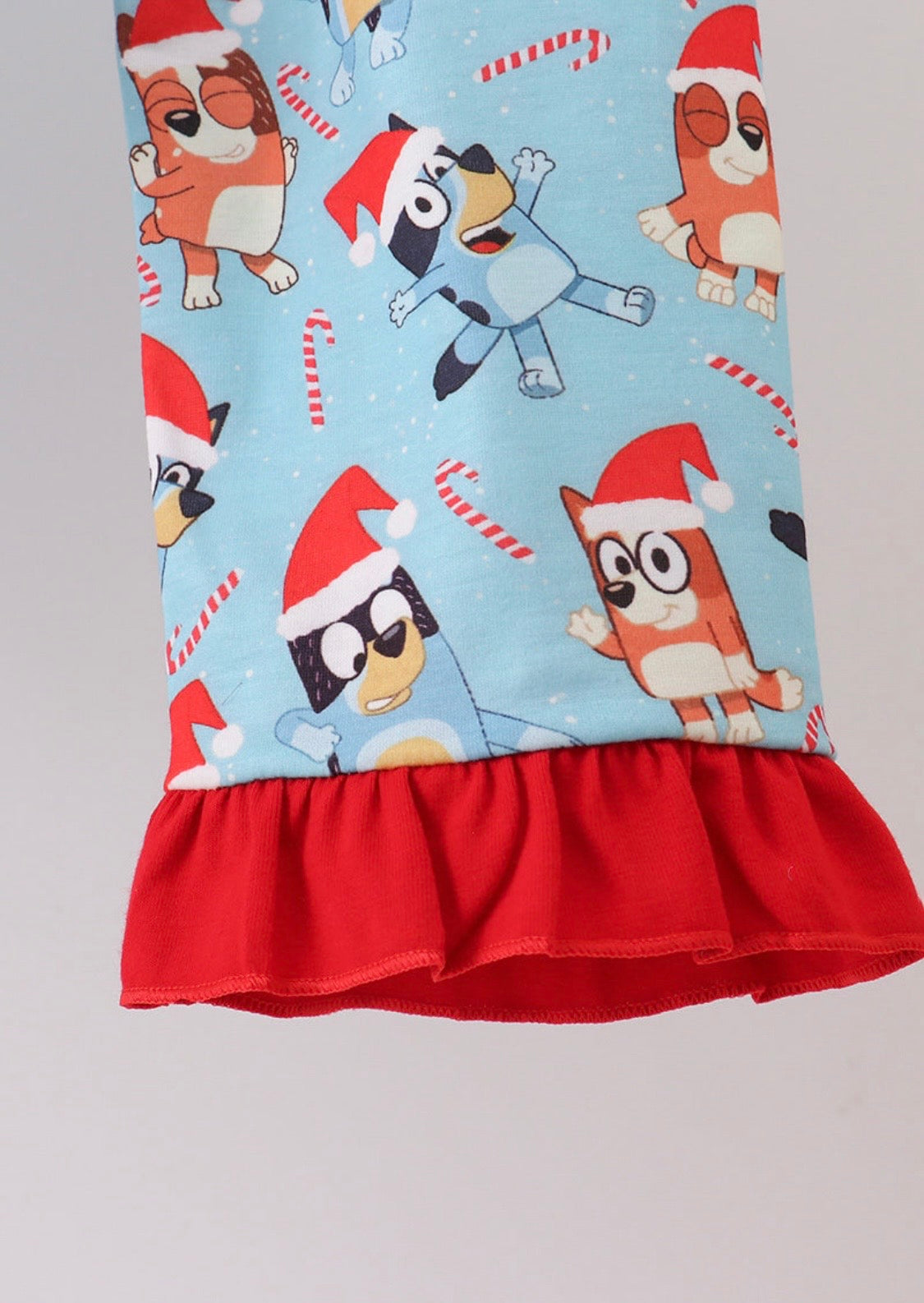 Blue Christmas Bluey Ruffle Pajamas