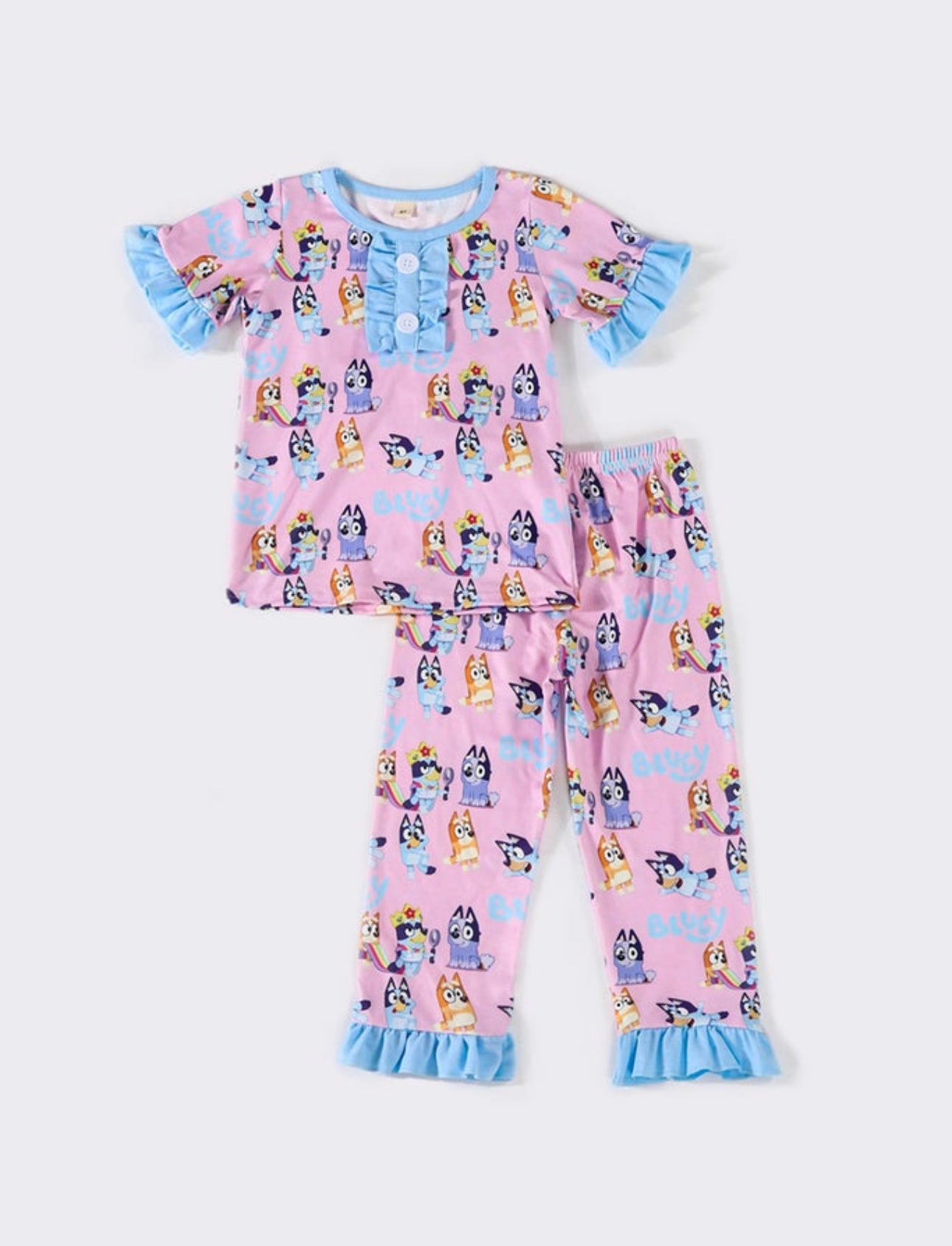 Pink Bluey Ruffle Pajamas