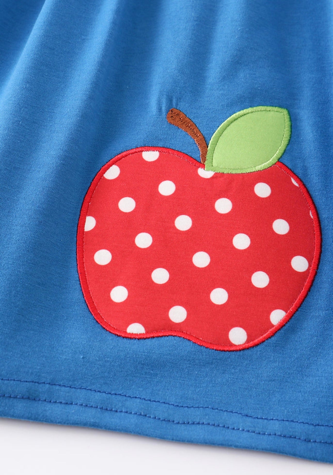 Blue Apple Applique Dress