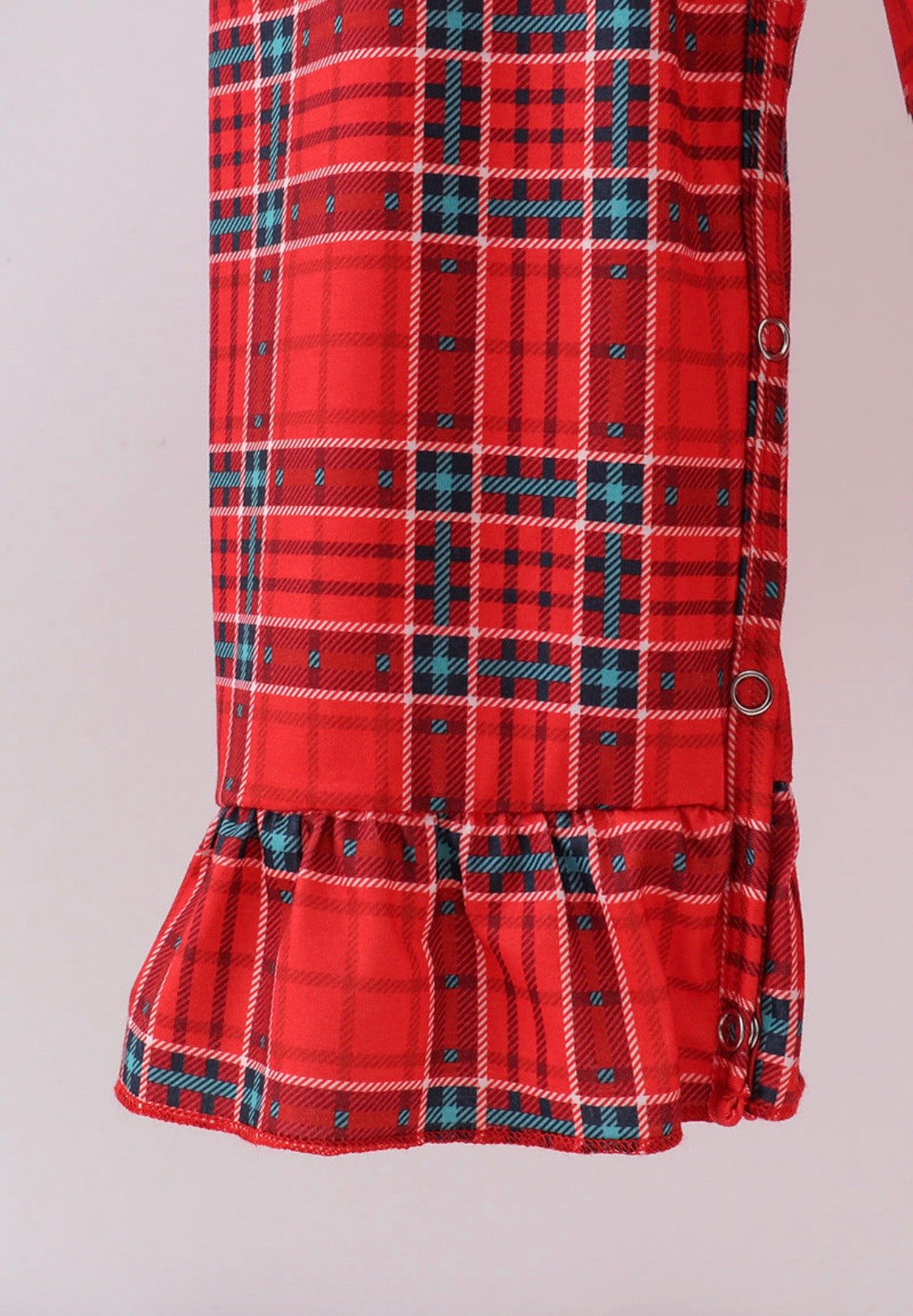 Red Plaid Ruffle Jumpsuit