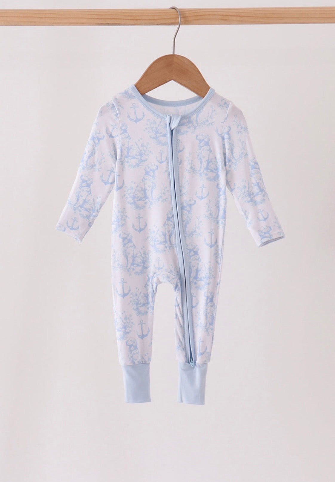 Blue Dog Bamboo Romper