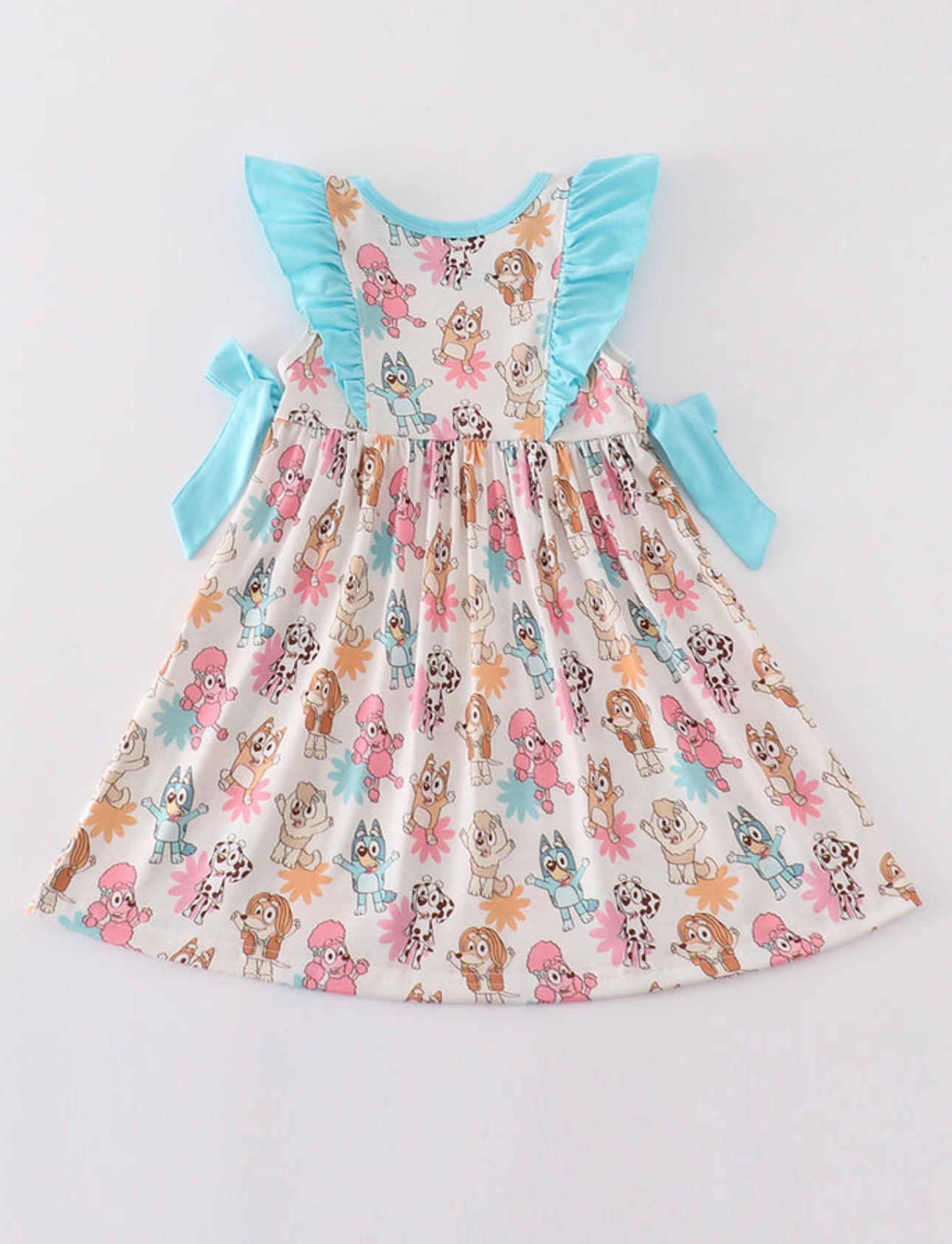 Bluey Print Ruffle Dress