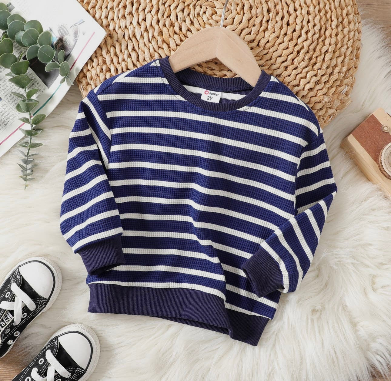 Unisex Casual Striped Sweatshirt