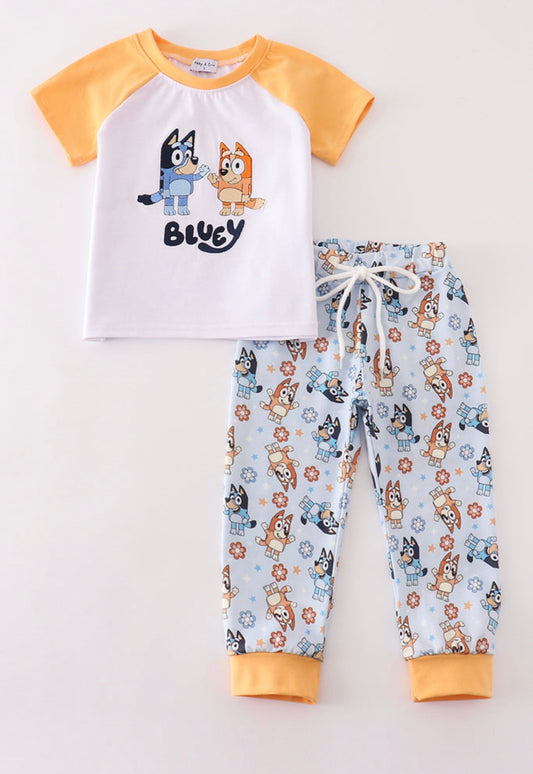 Bluey Embroidery Pajama Set