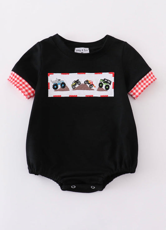 Black Monster Truck Embroidery Truck