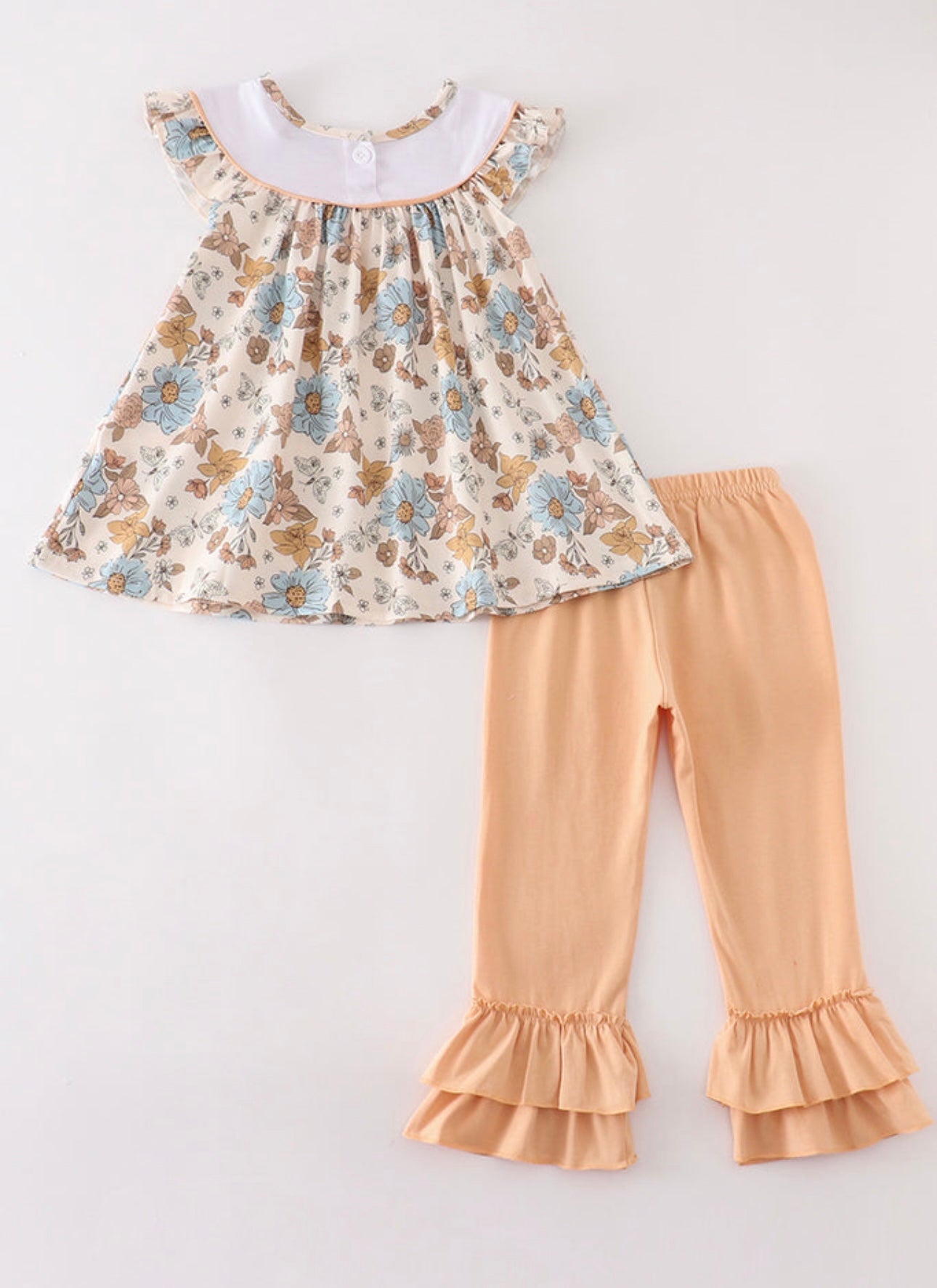 Floral Pumpkin Embroidery Pant Set