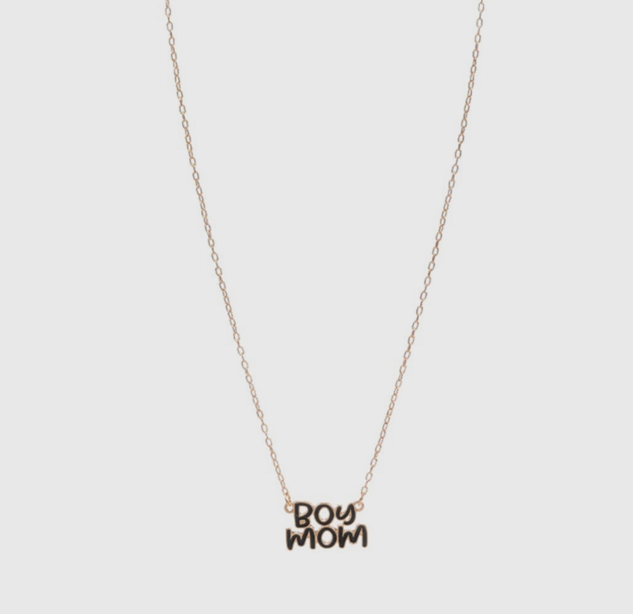 BOY MOM Enamel Charm Necklace