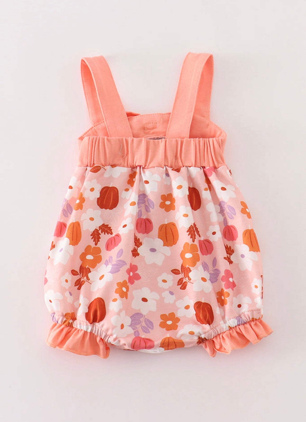 Pumpkin Floral Print Bow Bubble