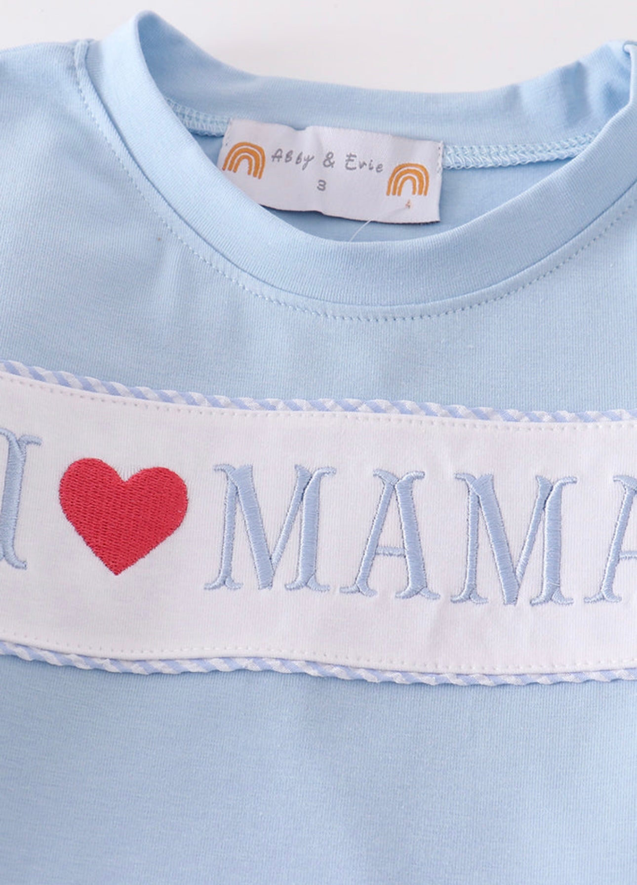 Blue I LOVE MAMA Embroidery Set