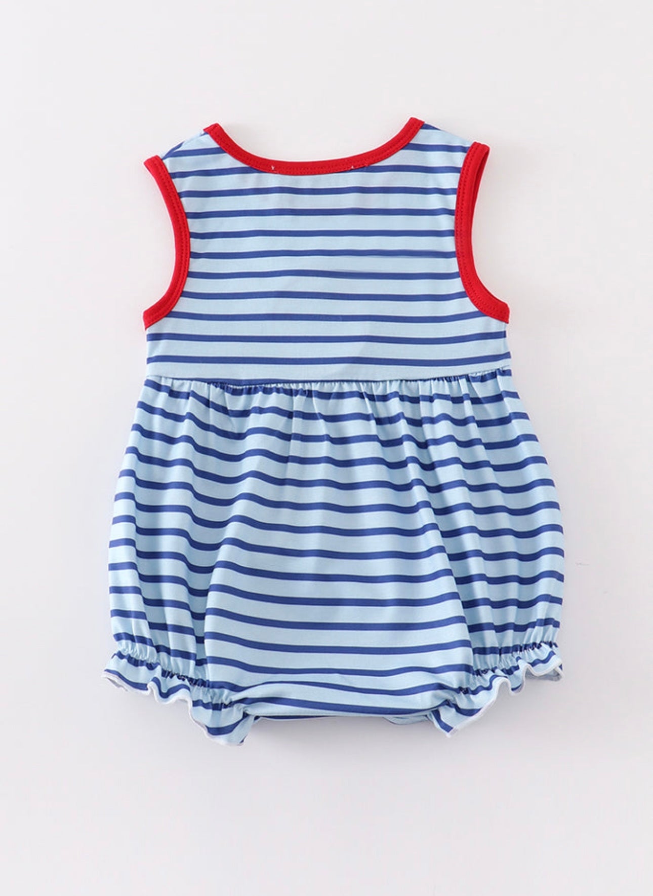 Blue Striped Embroidery Bubble