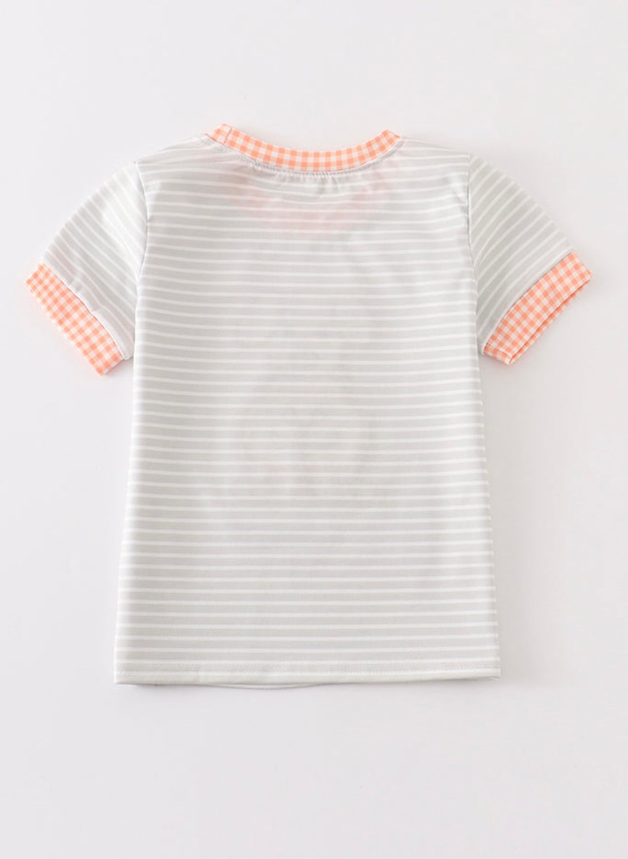 Gray Stripe Pumpkin Applique Shirt