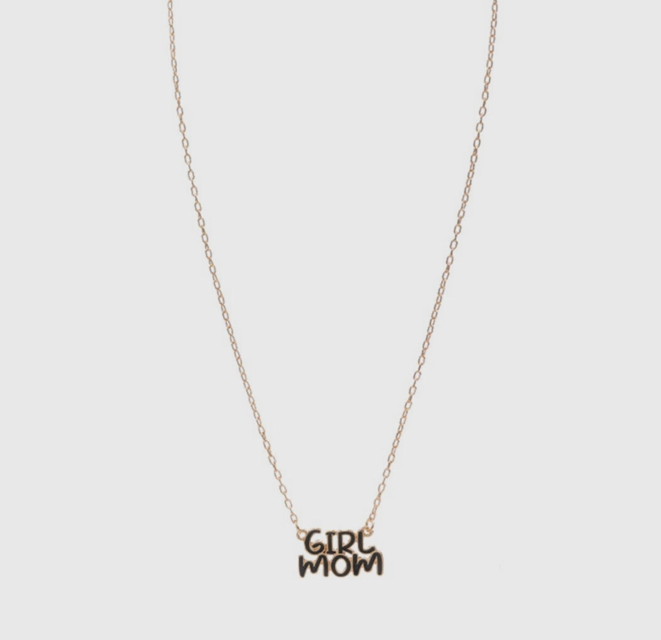 GIRL MOM Enamel Charm necklace