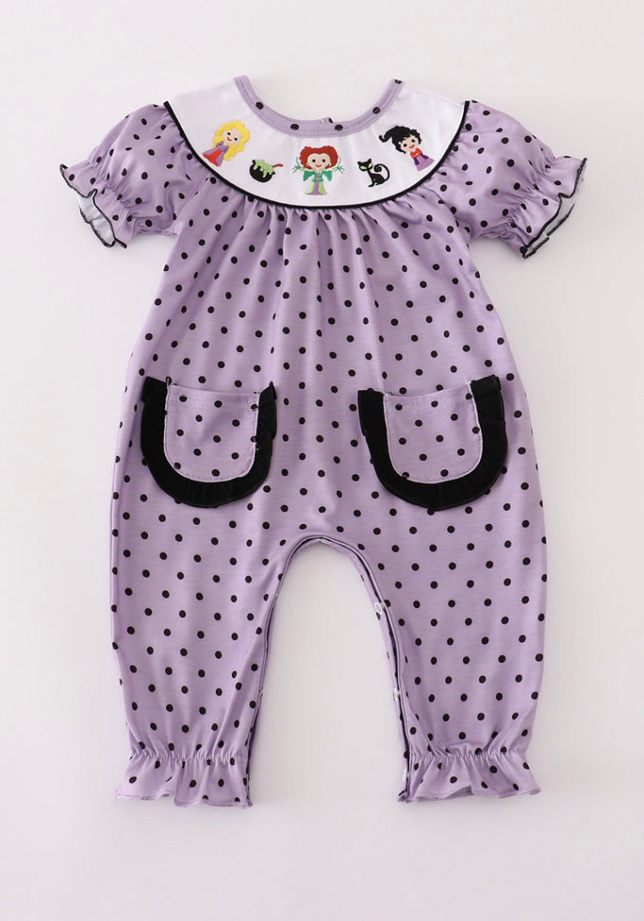Purple Dot Hocus Pocus Romper
