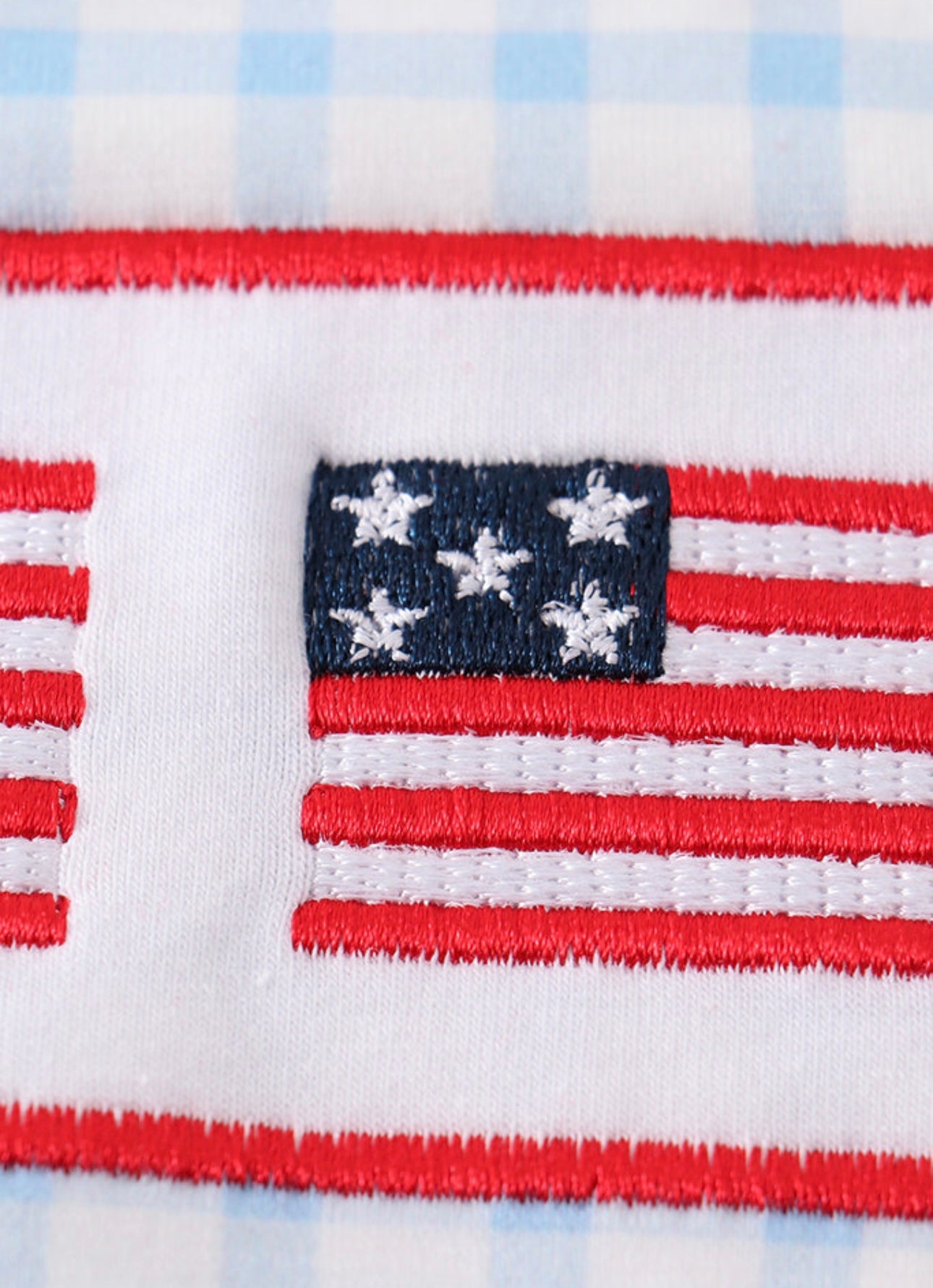 Patriotic Flag Embroidered Romper